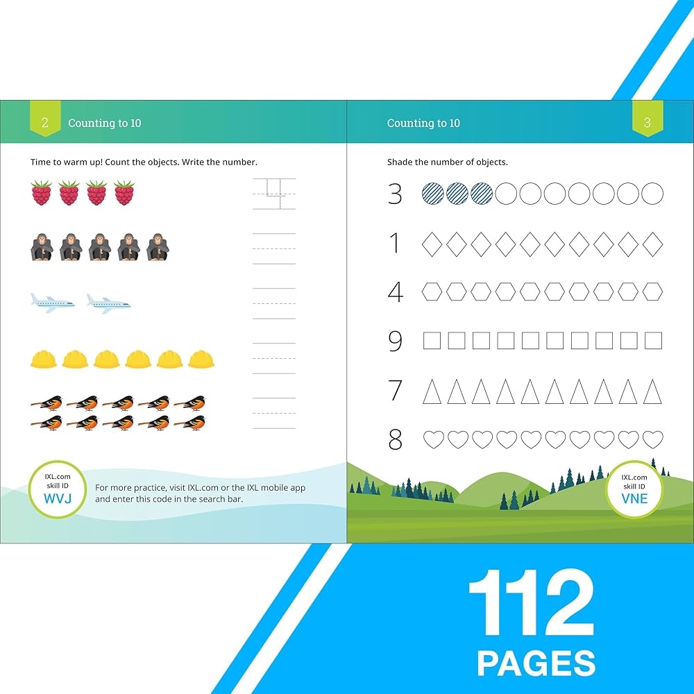 IXL Addition Kindergarten Workbooks Math Book For Kids Ages 5 6 With Adding Activities Covering Counting Skills Basic Mathematics Facts And How To Up To 10 IXL Topic Specific Workbooks IXL Learning 0044222325848 