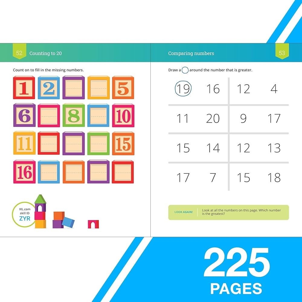 IXL The Ultimate Math Kindergarten Workbooks Activity Book For Kids Ages 5 6 Covering Addition Subtraction Learn To Write And Count Numbers Through 100 Shapes Telling Time And More Mathematics IXL Learning 9781947569546 