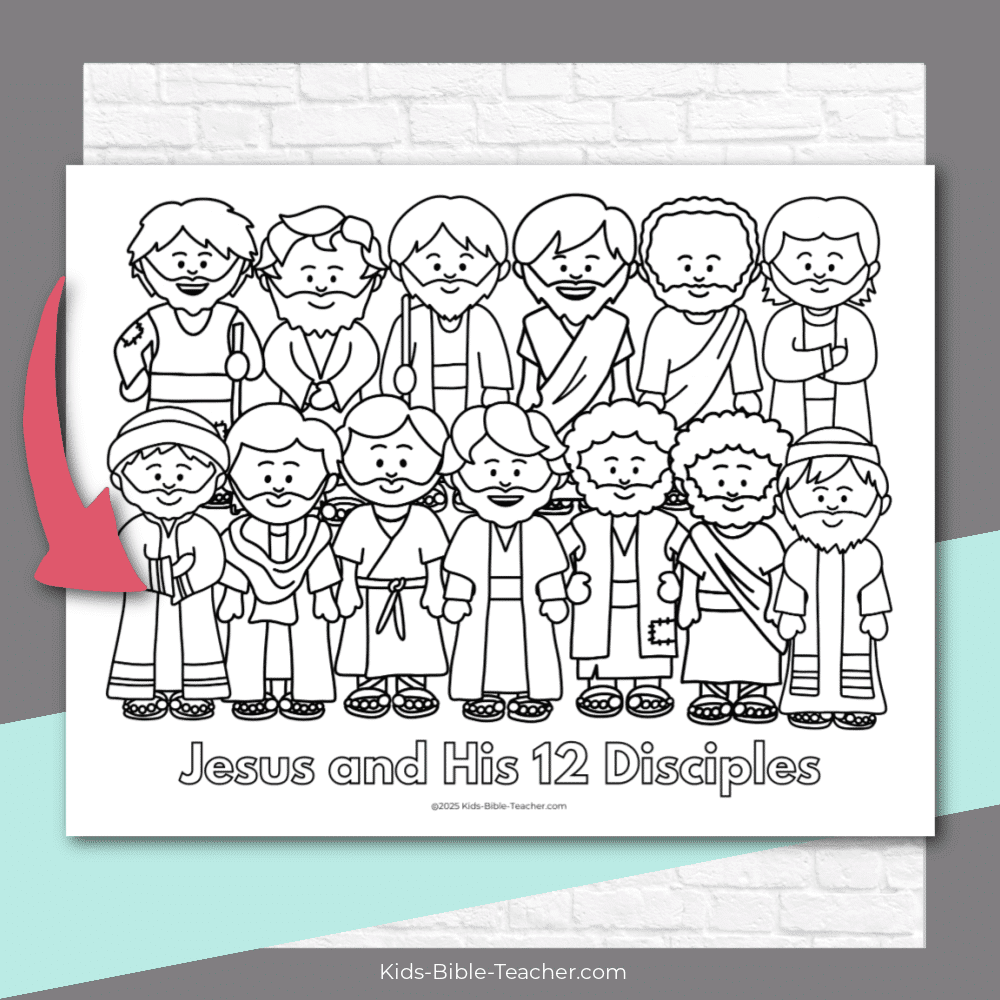 Jesus Disciples Coloring Page Free Printable Kids Bible Teacher