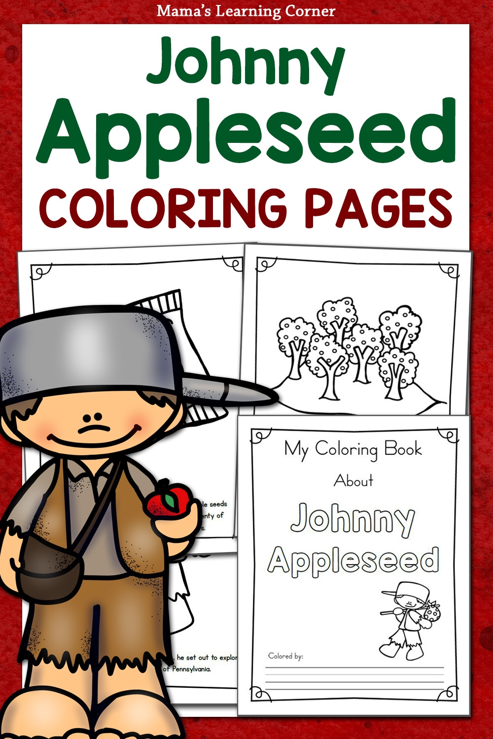 Johnny Appleseed Coloring Pages Mamas Learning Corner