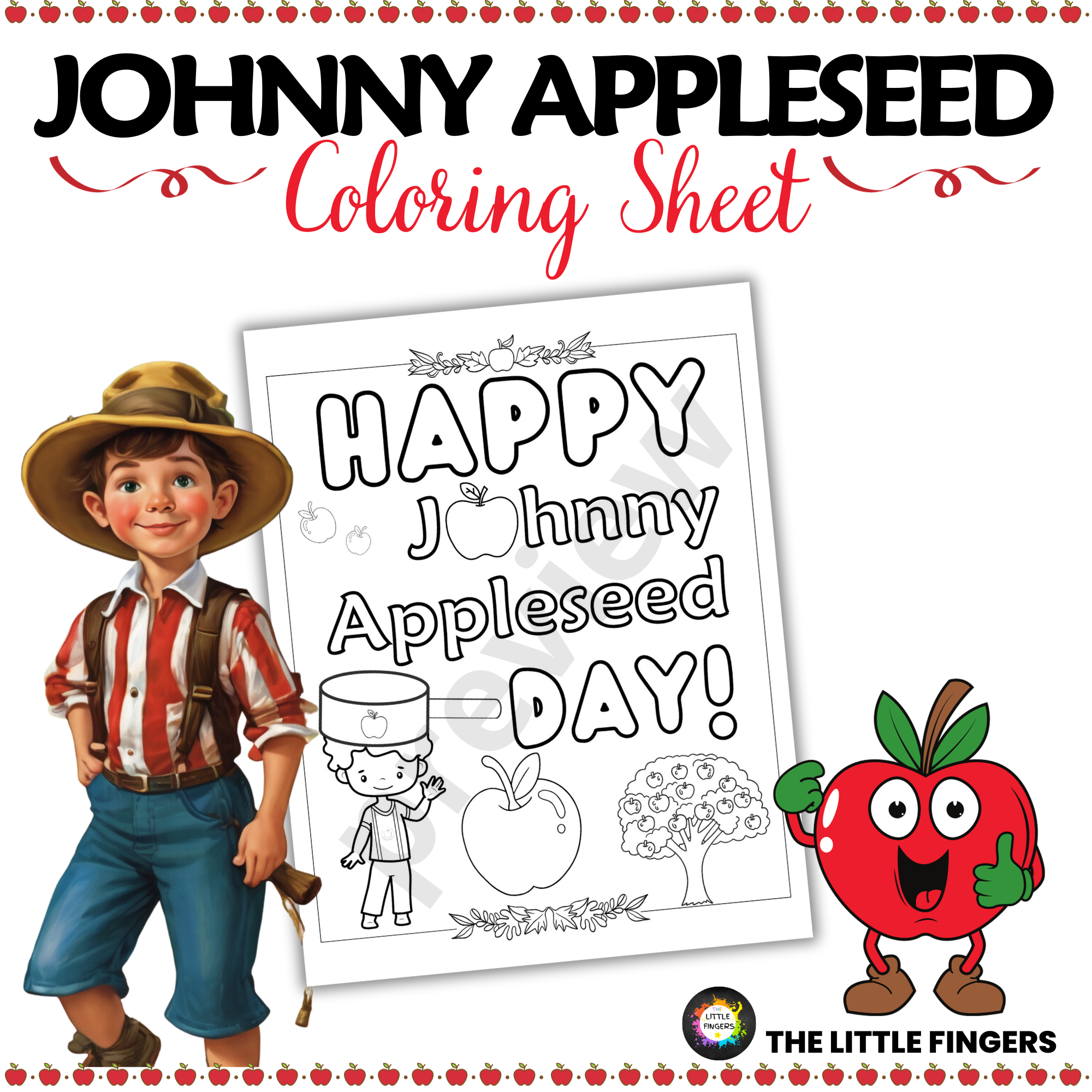 JOHNNY APPLESEED COLORING SHEET Made By Teachers