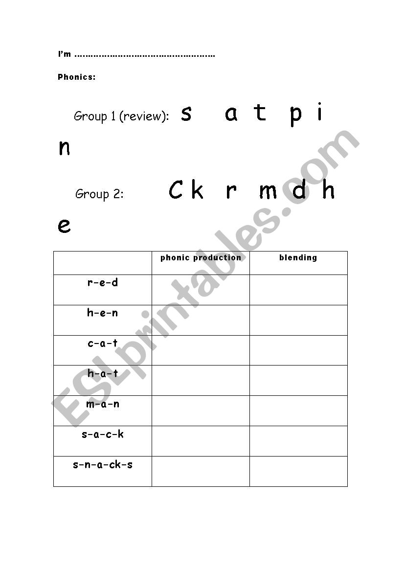 jolly phonics group 2 worksheets