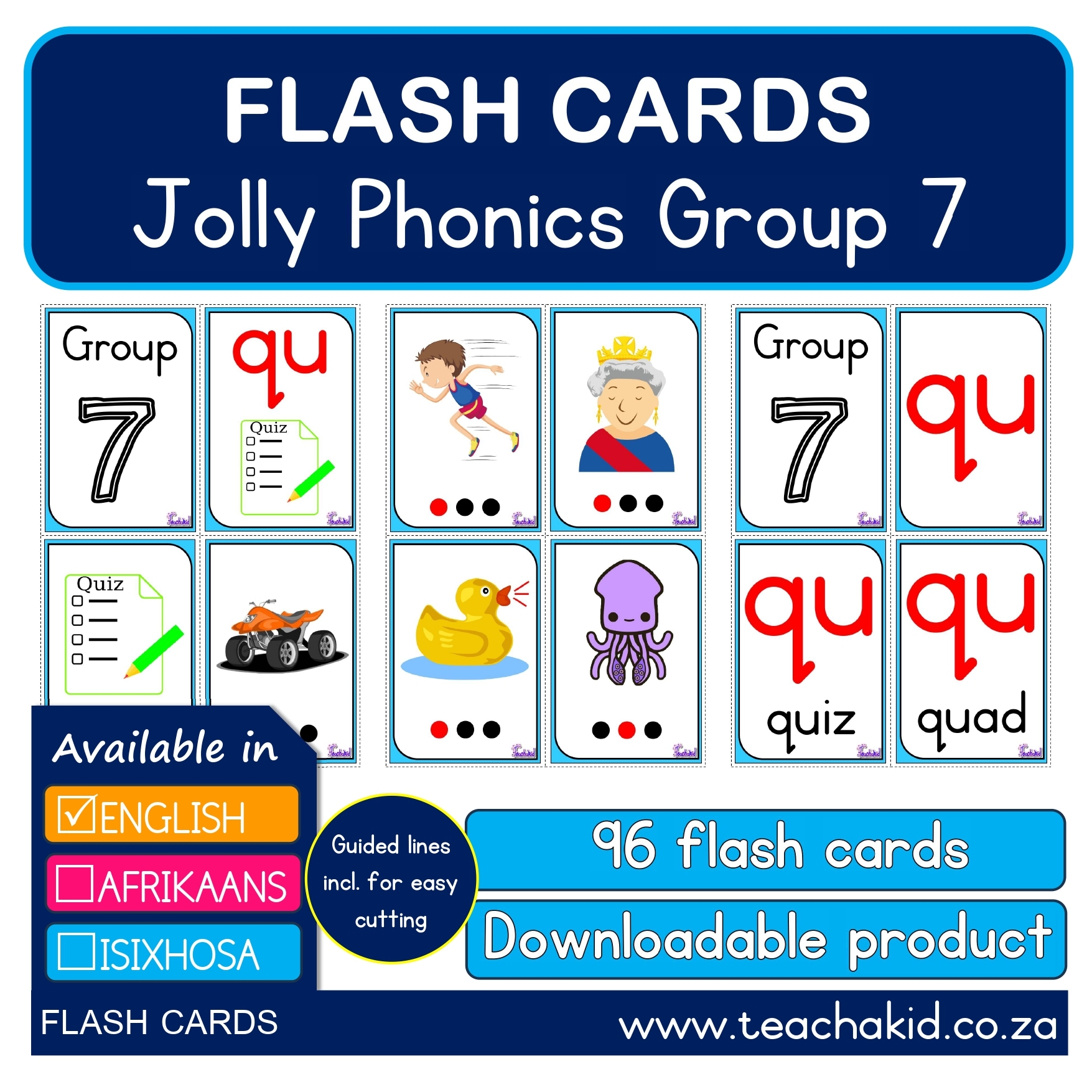 Jolly Phonics Group 7 Flash Cards PDF Teachakid