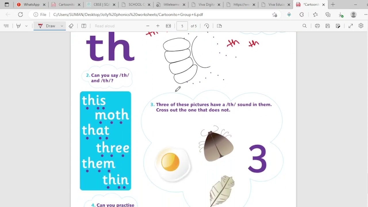 Jolly Phonics Lesson 33 Sound th th YouTube