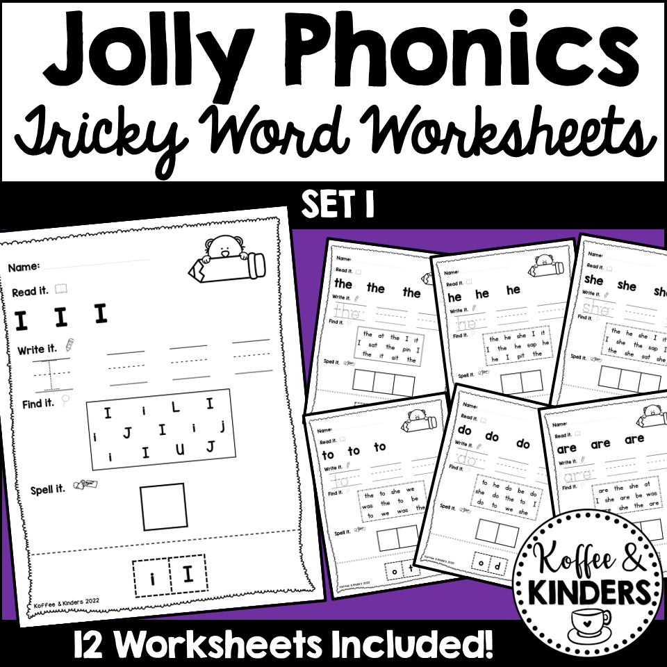 Jolly Phonics Tricky Words Worksheets Set 1 Classful