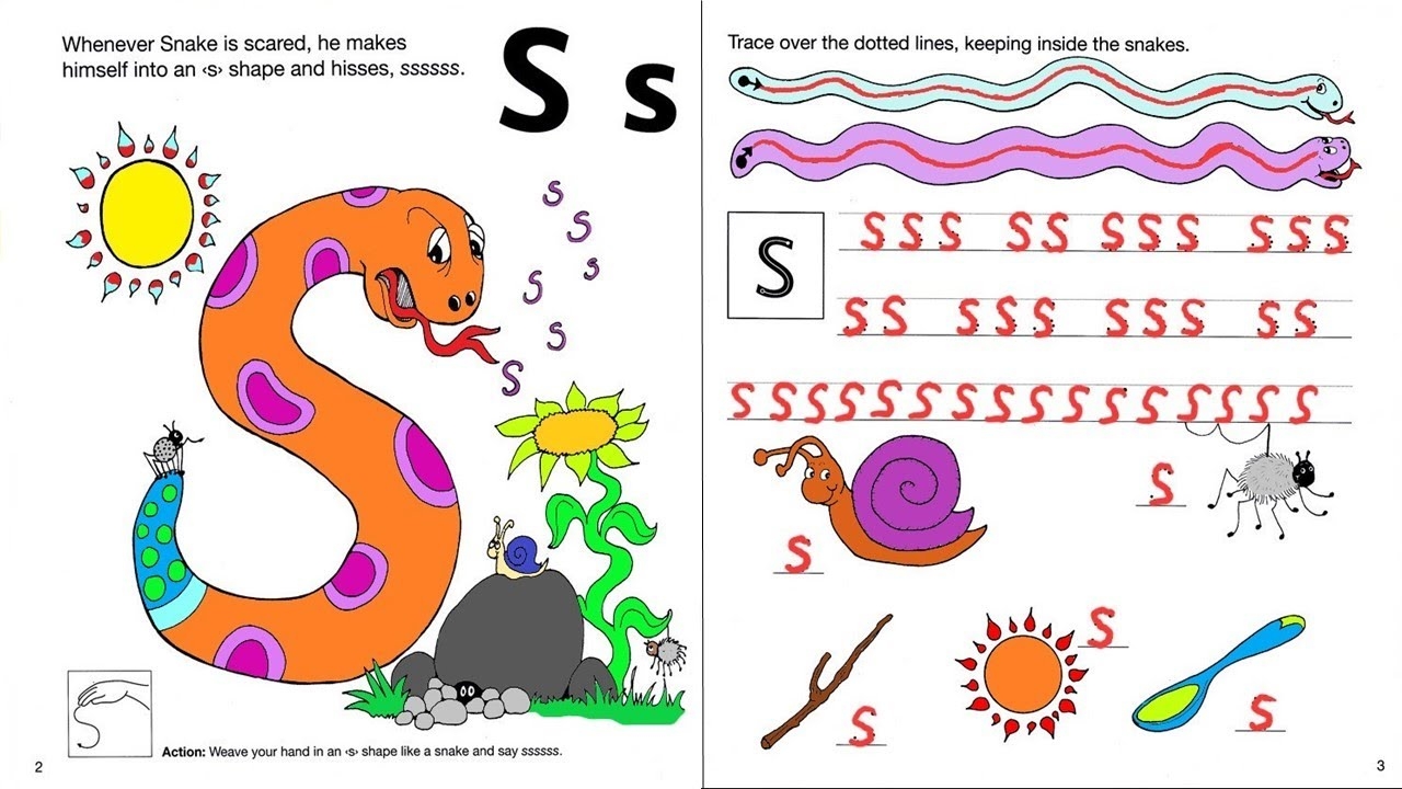 Jolly Phonics Workbook 1 Page 3 Letter Ss 2020 Edition YouTube