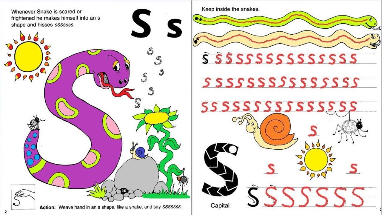 Jolly Phonics Workbook 1 Pages 2 3 Letter Ss YouTube