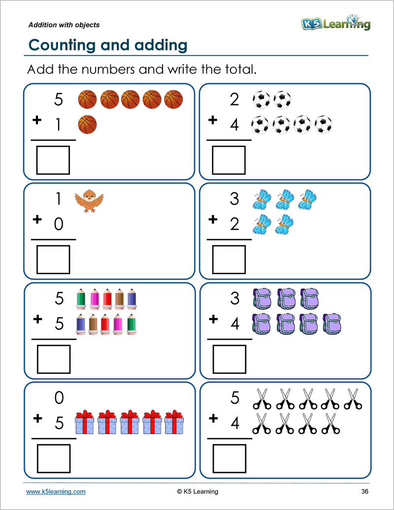 Kindergarten Add And Subtract Workbook K5 Bookstore