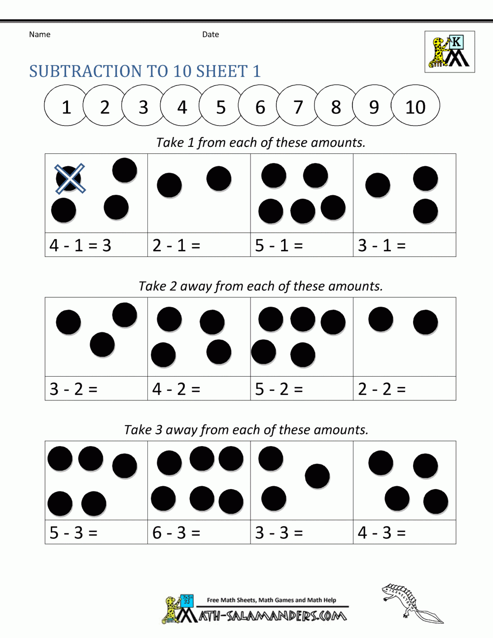 Kindergarten Addition And Subtraction Worksheets