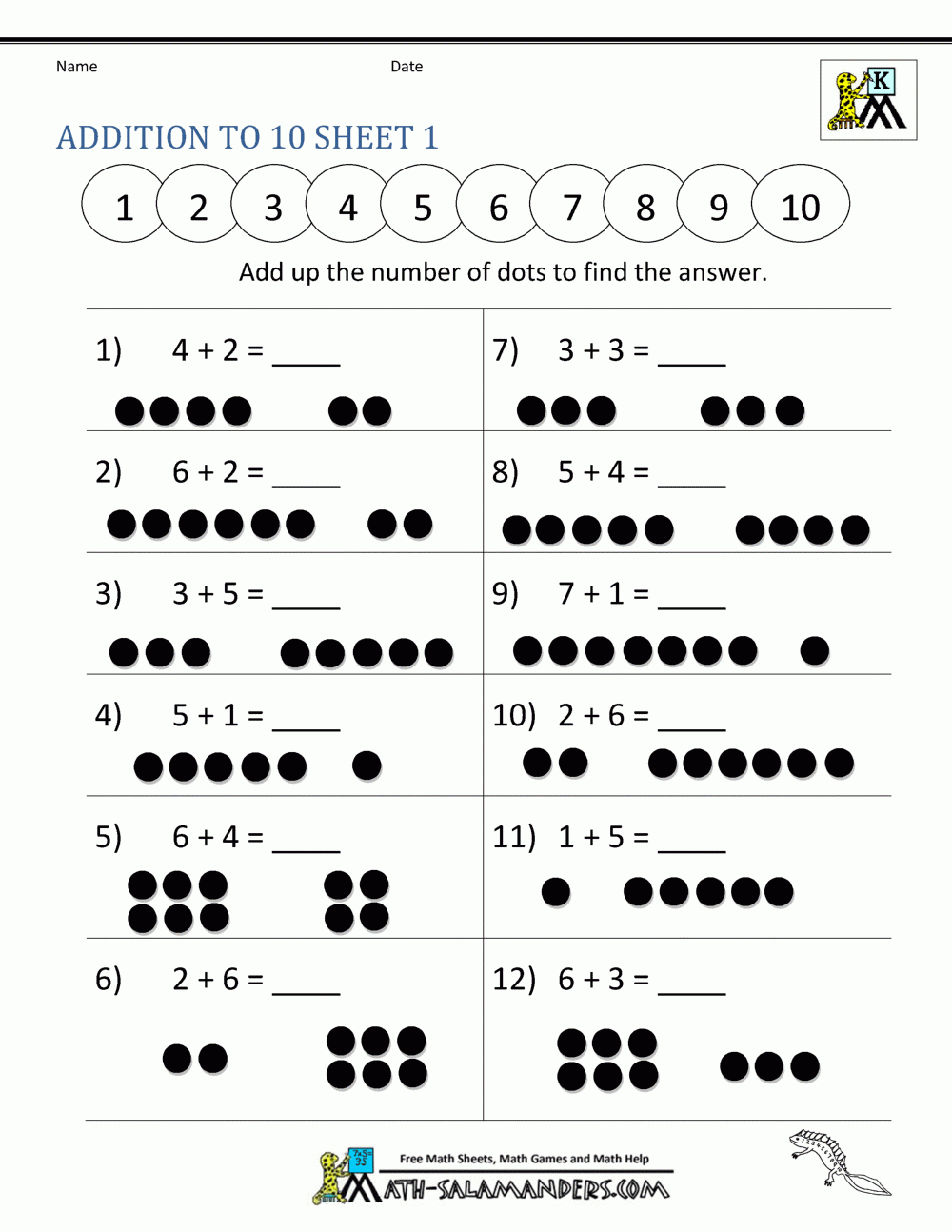 Kindergarten Addition And Subtraction Worksheets