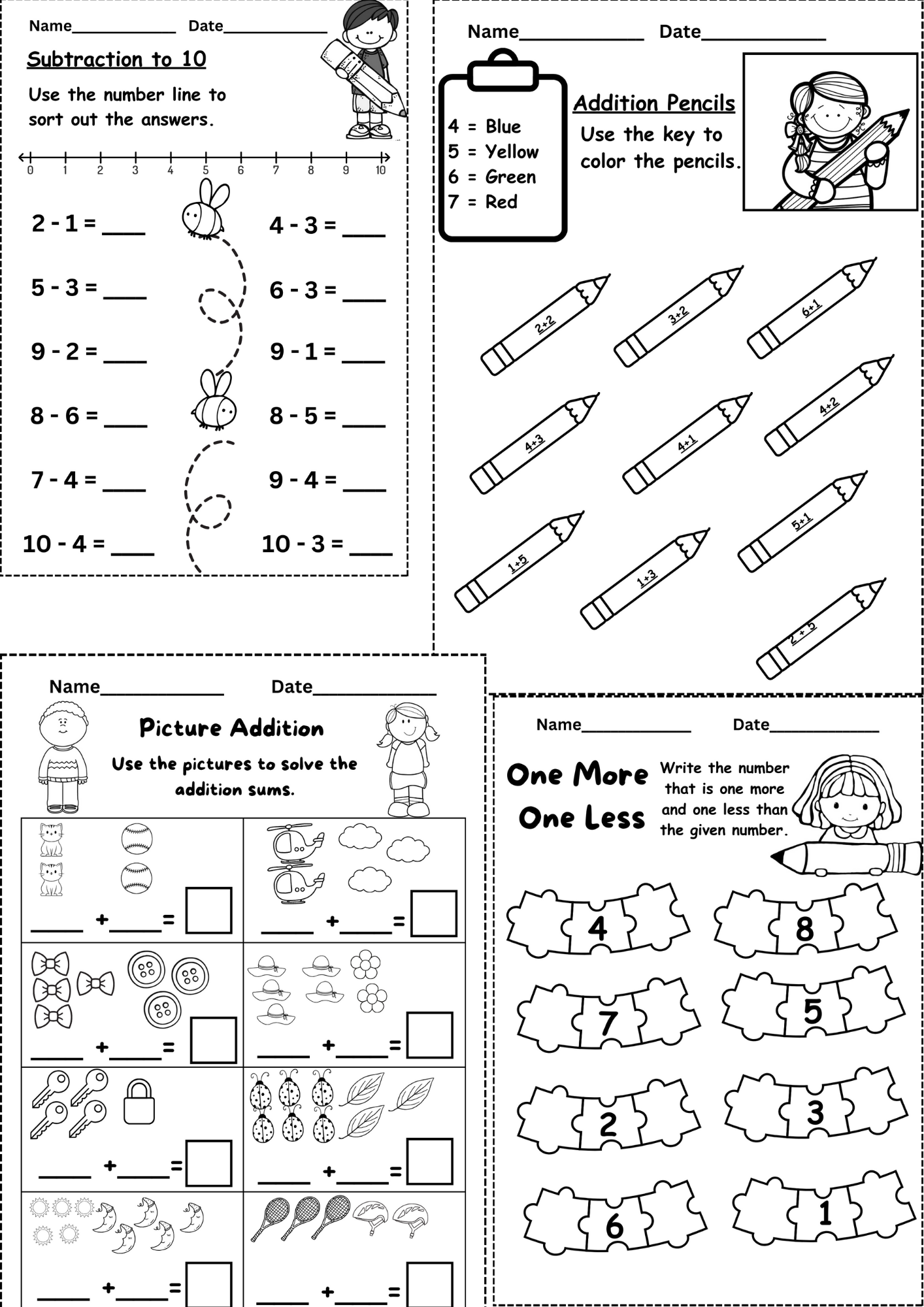 Kindergarten Addition And Subtraction Worksheets 30 Printables Downloadable Worksheets