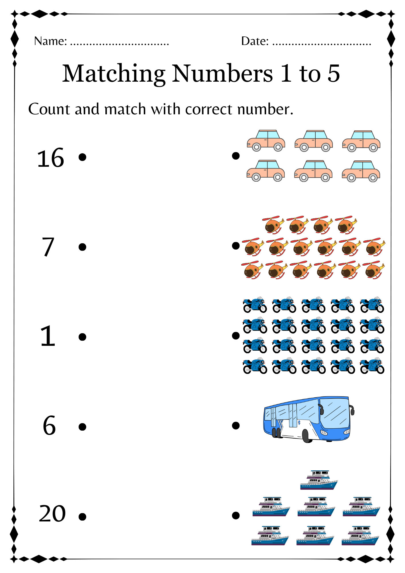 kindergarten counting worksheets 1 20