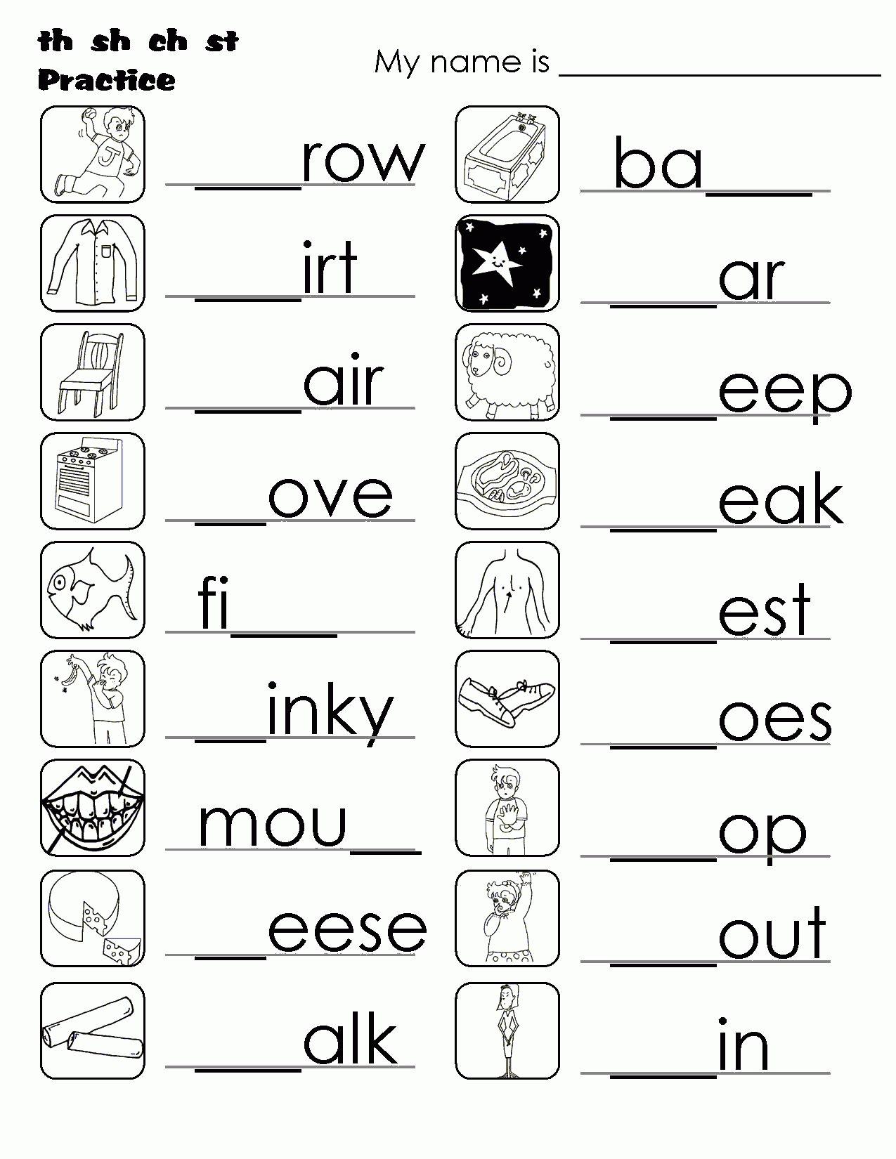 english worksheets for kindergarten