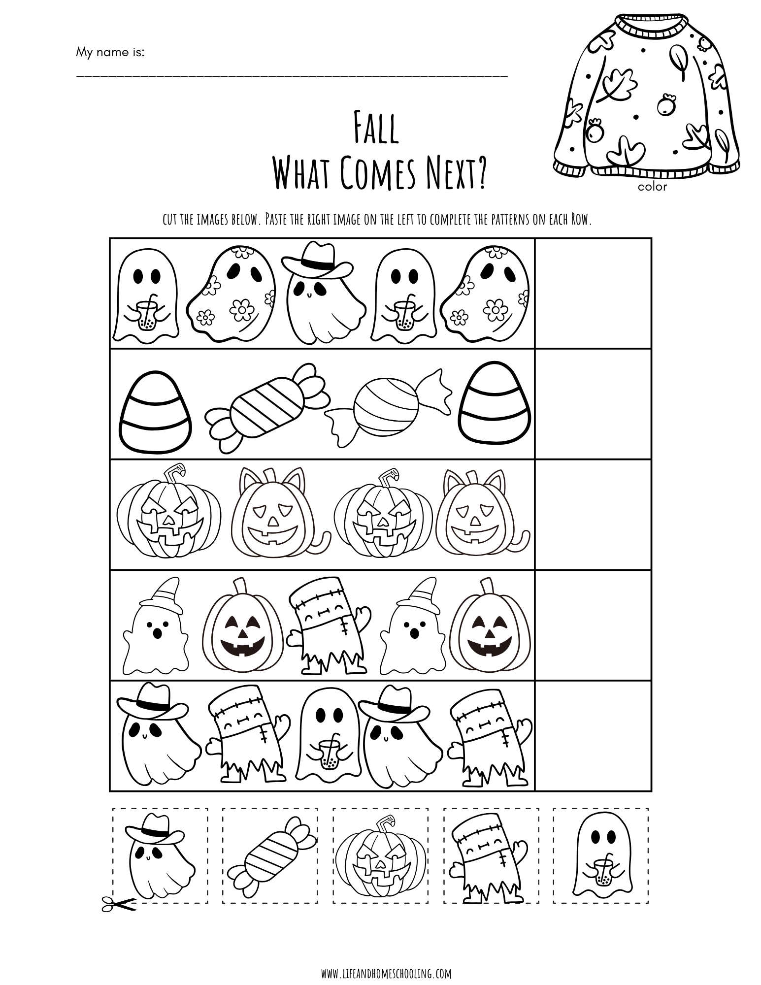 Kindergarten Fall Pattern Worksheet Made By Teachers
