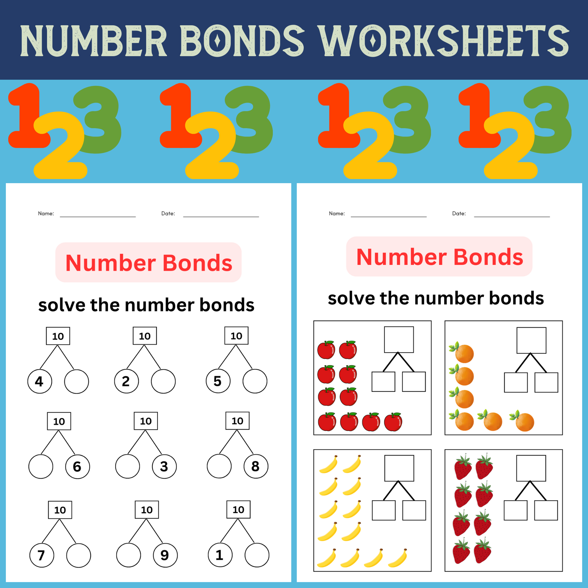 Kindergarten Grade 1 First Grade Number Bonds Worksheets Made By Teachers