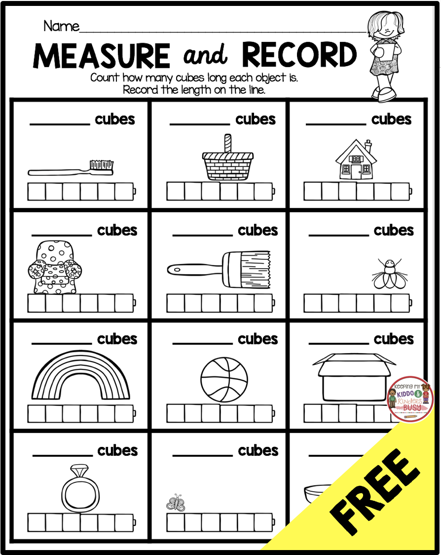 measurement for kindergarten worksheets