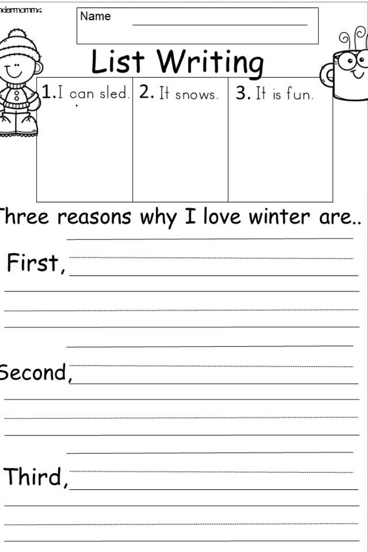 writing for kindergarten worksheets