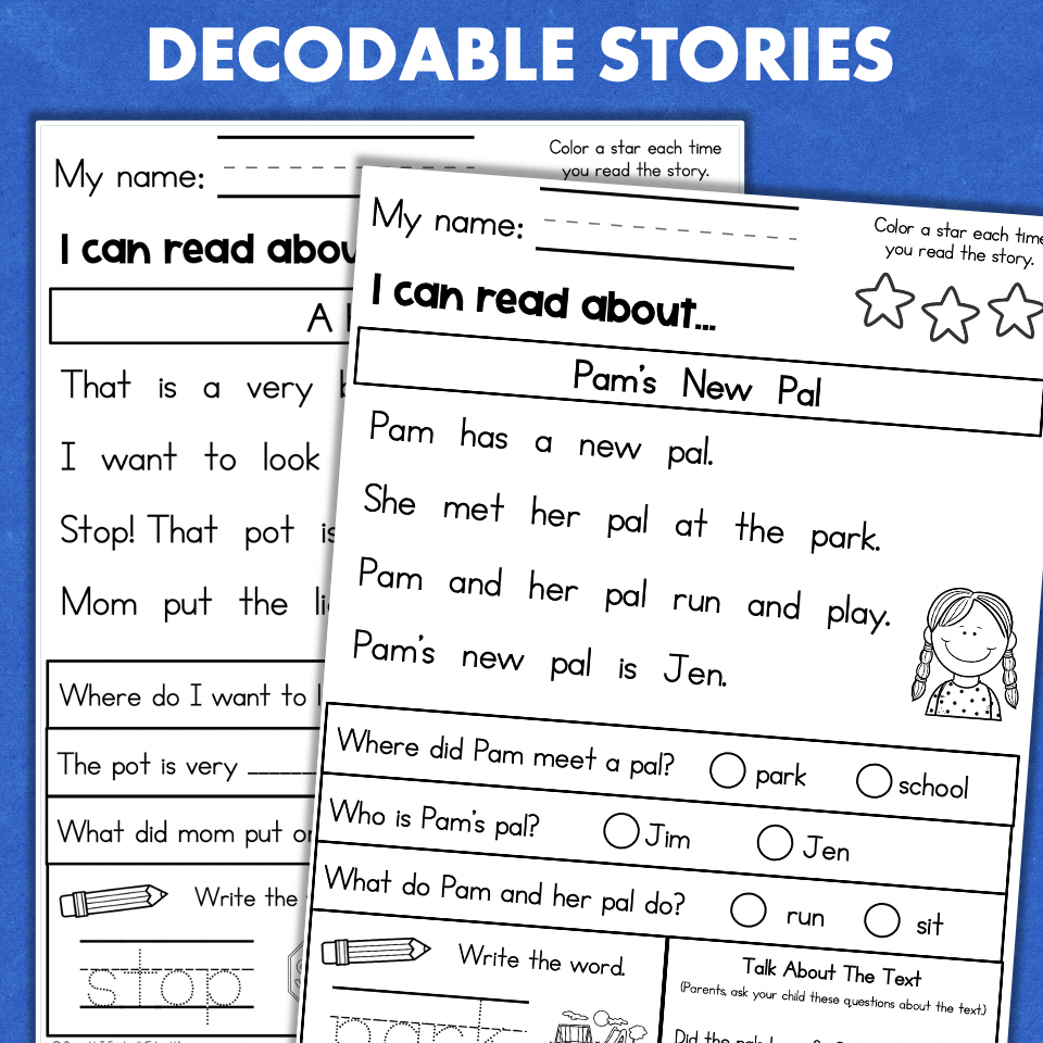 Kindergarten Reading Comprehension Decodable Passages Made By Teachers