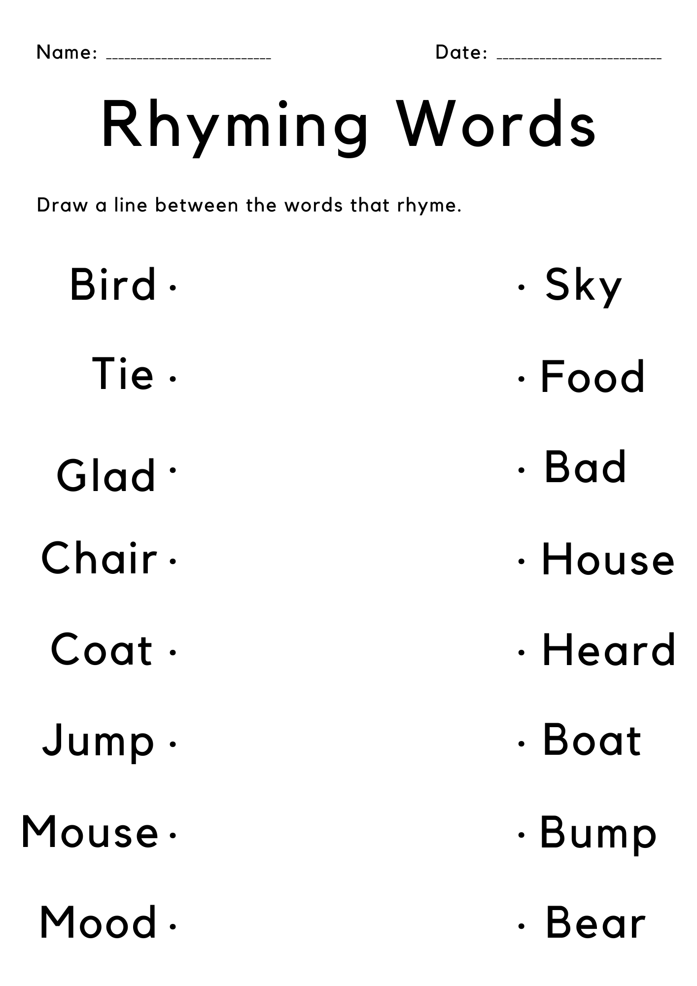 Kindergarten Rhyming Words Worksheet Match The Rhyming Words Activity Made By Teachers