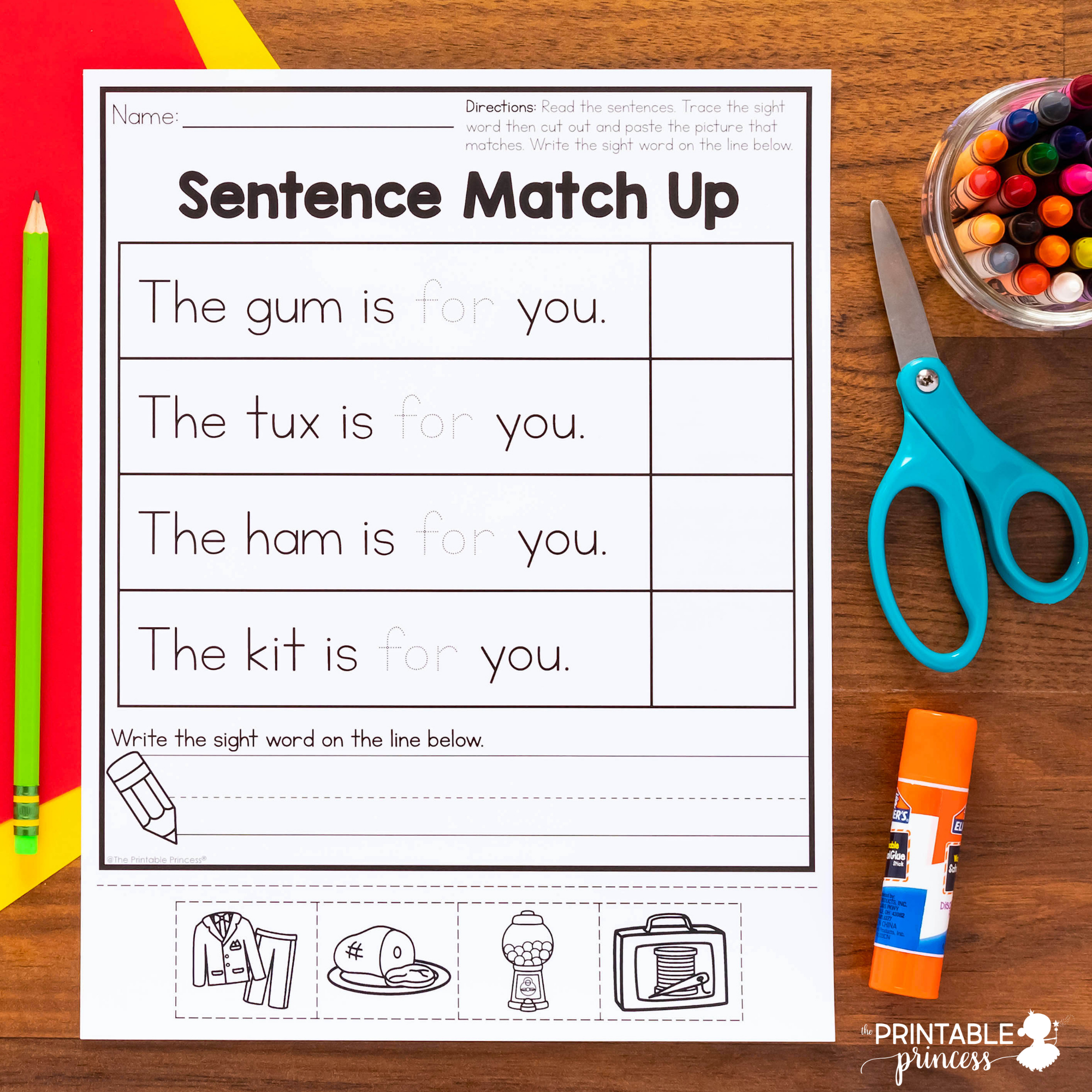 Kindergarten Sight Word Practice Bundle No Prep Sight Word Practice Worksheets