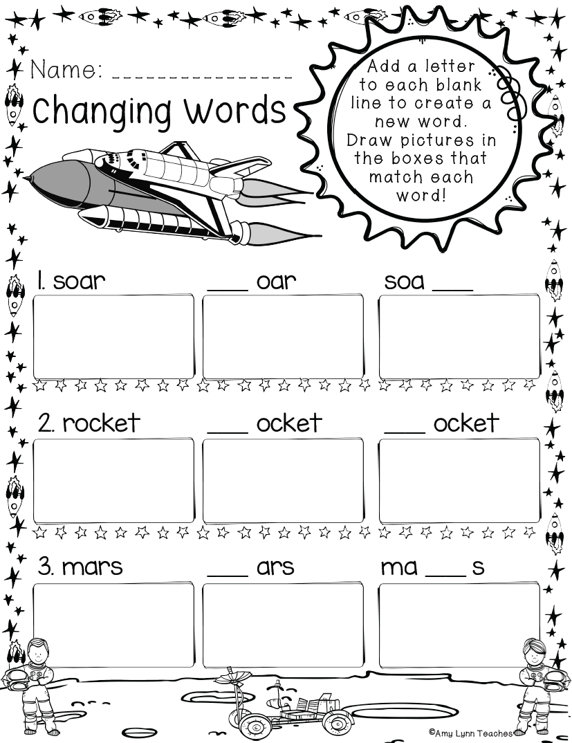 Kindergarten Space Themed Worksheets 100 Standards Aligned Printables Made By Teachers