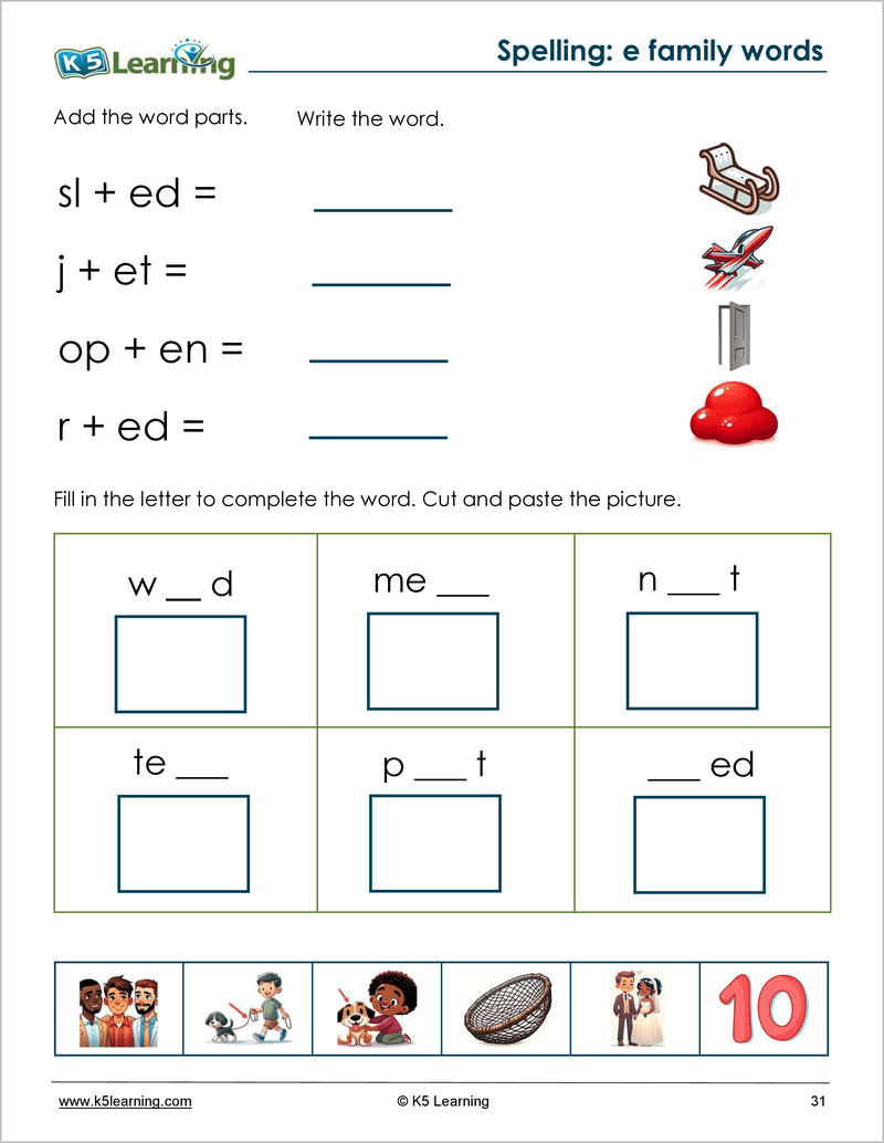 Kindergarten Spelling Workbook K5 Bookstore