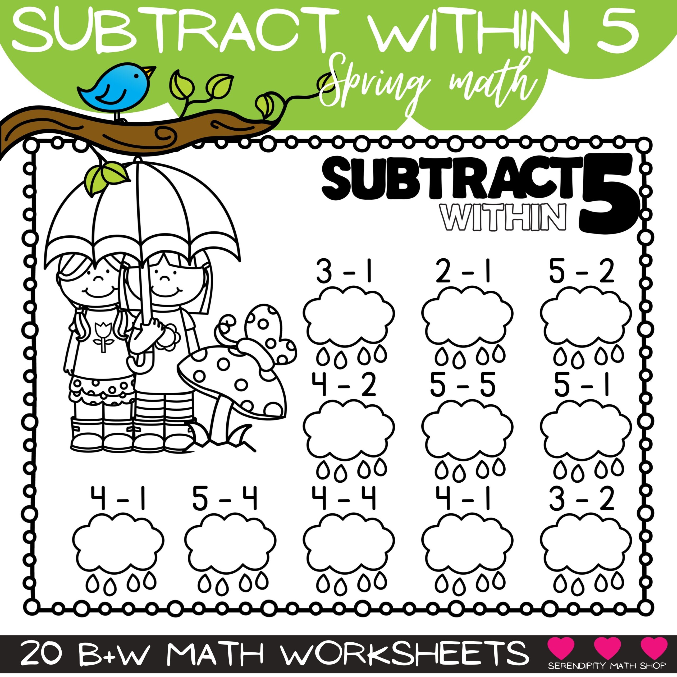 Kindergarten Spring Math Worksheets Add Subtract Within 5 Classful Kindergarten Spring Math Worksheets Add Subtract Within 5 Classful