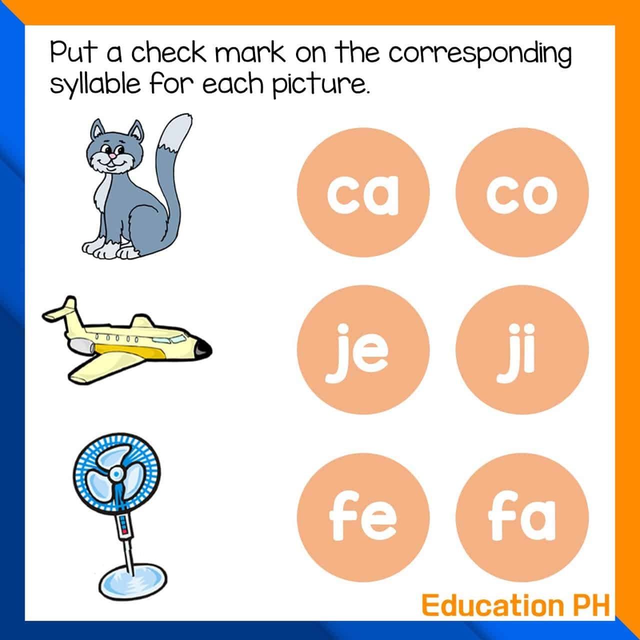 syllable worksheets for kindergarten