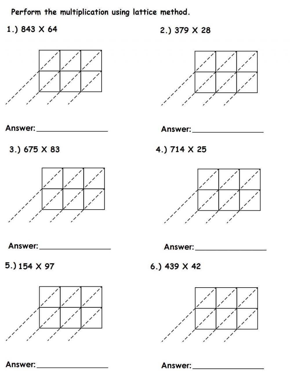 lattice math worksheets lattice math worksheets