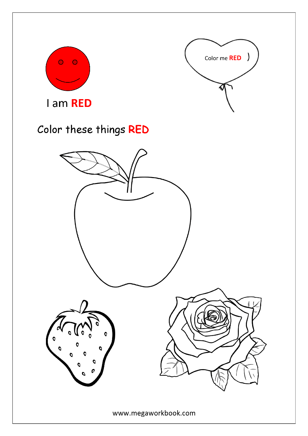 Learn Colors Coloring Pages Color The Things That Are Red Green Blue Yellow Etc MegaWorkbook Learn Colors Coloring Pages Color The Things That Are Red Green Blue Yellow Etc MegaWorkbook