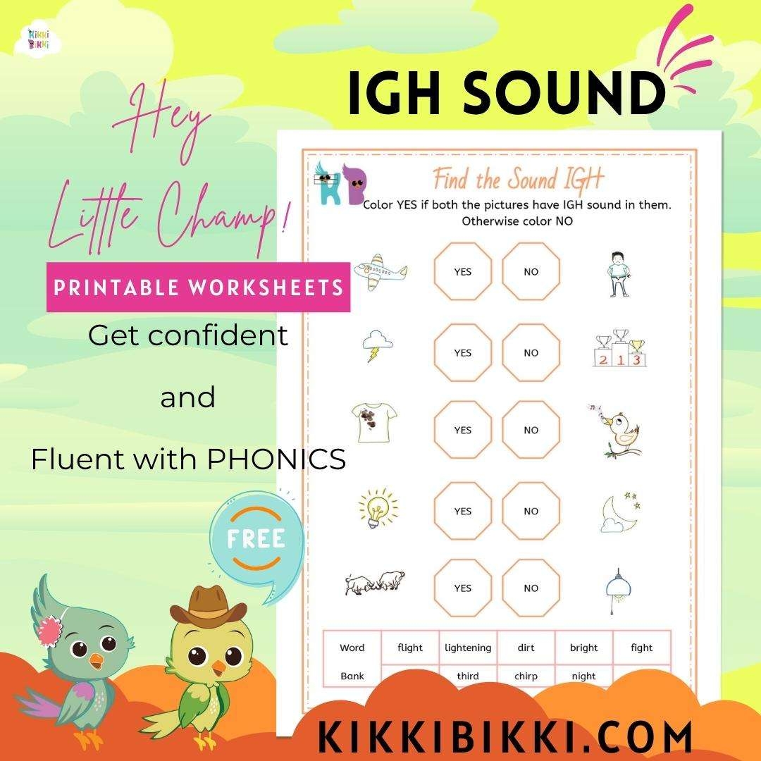 Learn To Spell Igh Words Free Phonics Worksheets KikkiBikki