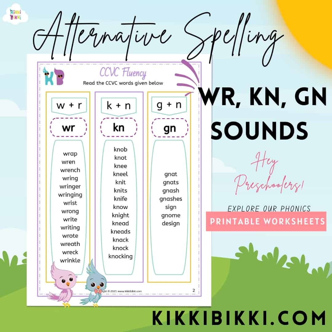 Learn To Spell Wr kn gn Words Free Phonics Worksheets