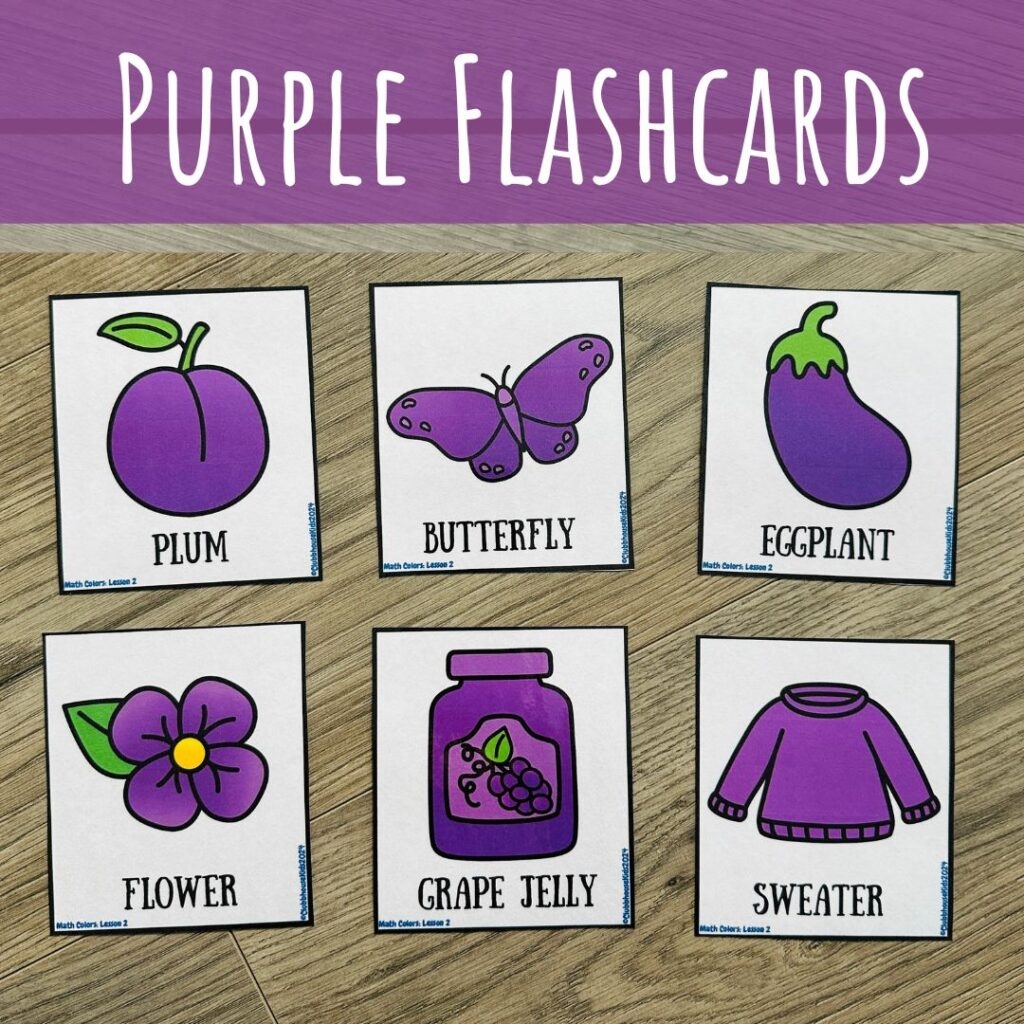 color purple worksheets for preschool