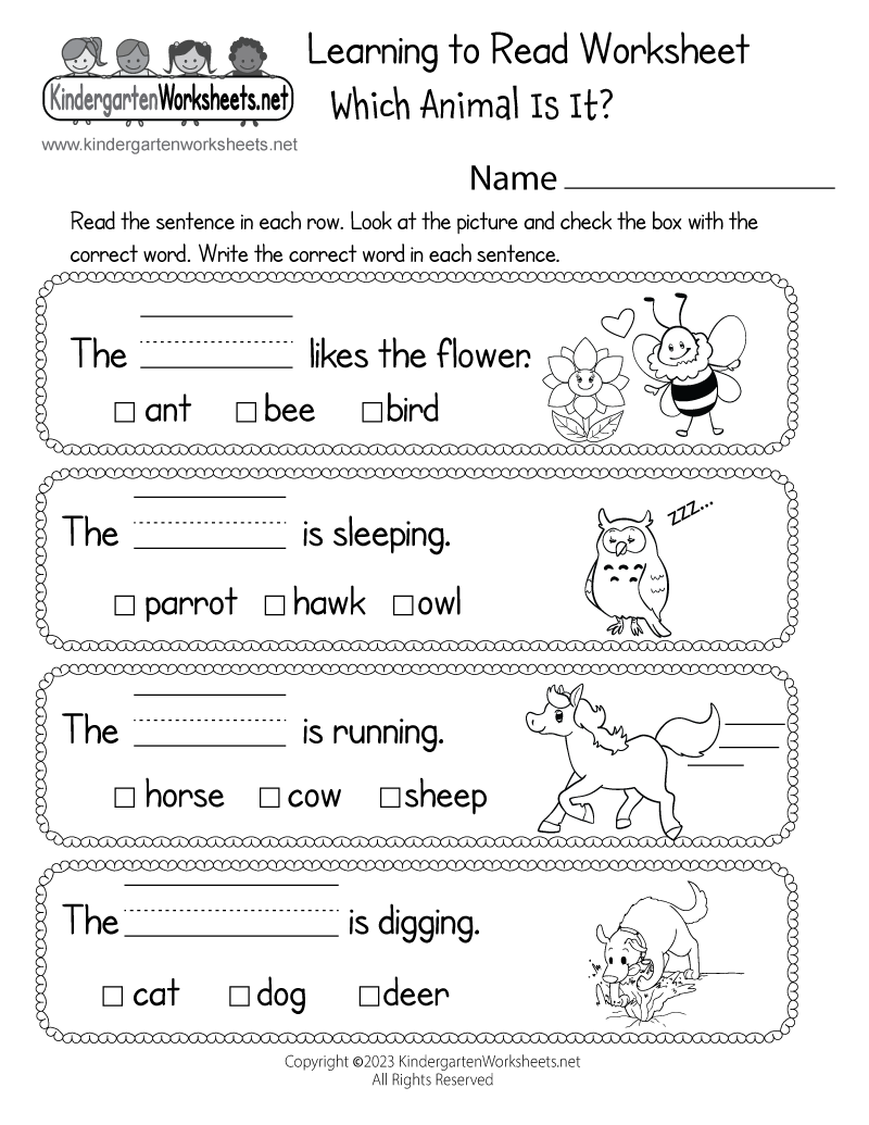 printable kindergarten worksheets pdf