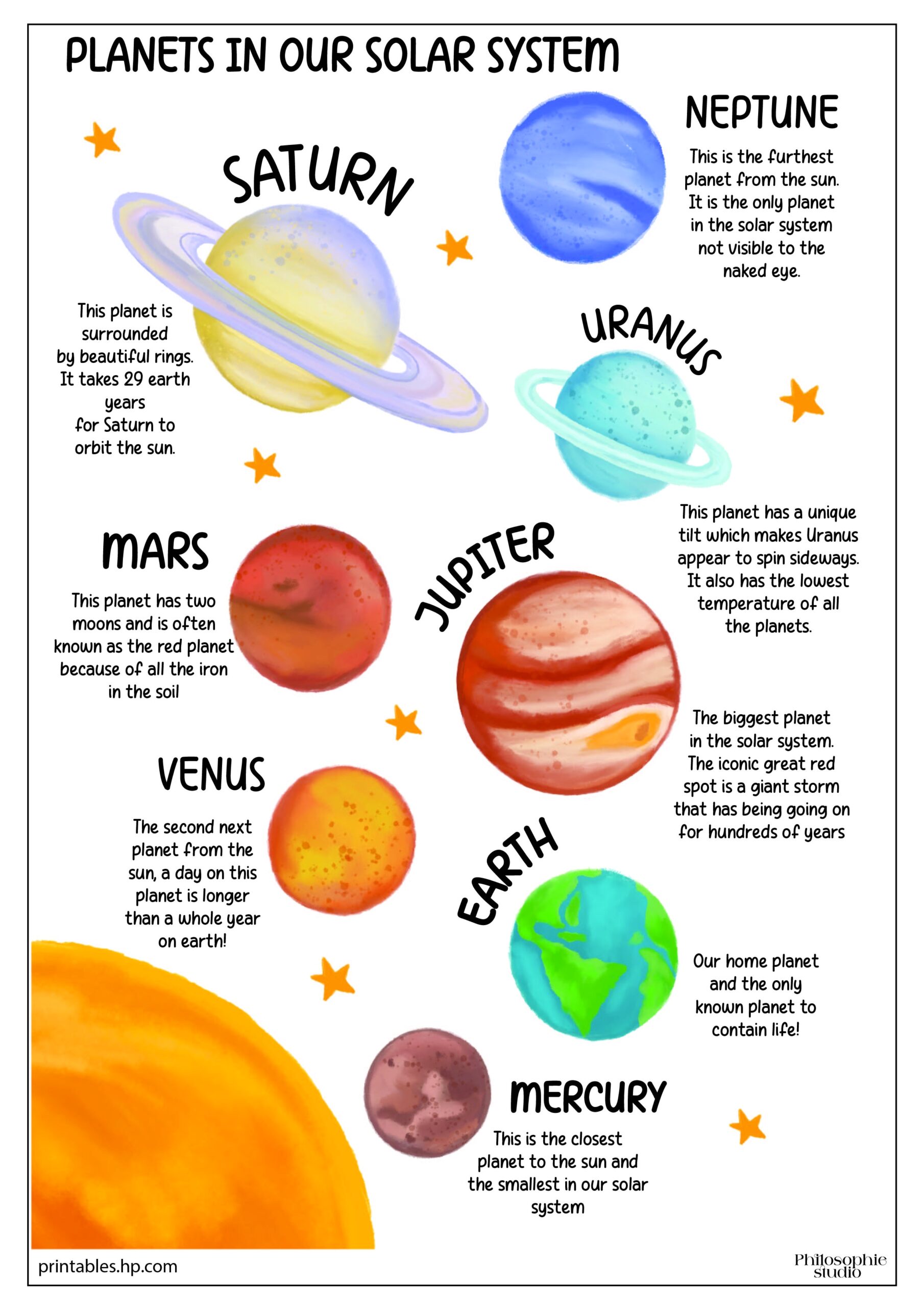 Learning Worksheets Planets In Our Solar System Printables Free Coloring Pages Learning Worksheets HP Official Site