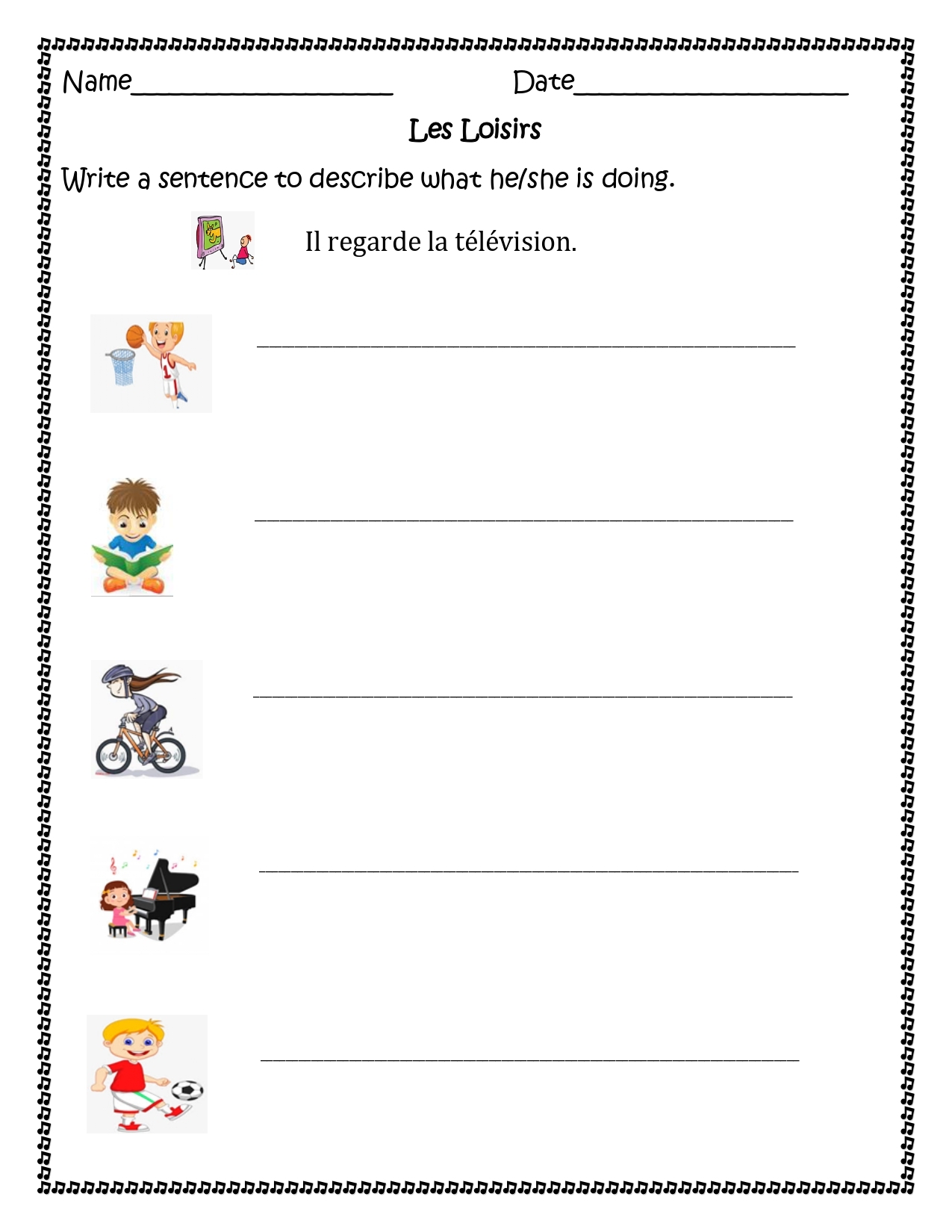 french printable worksheets