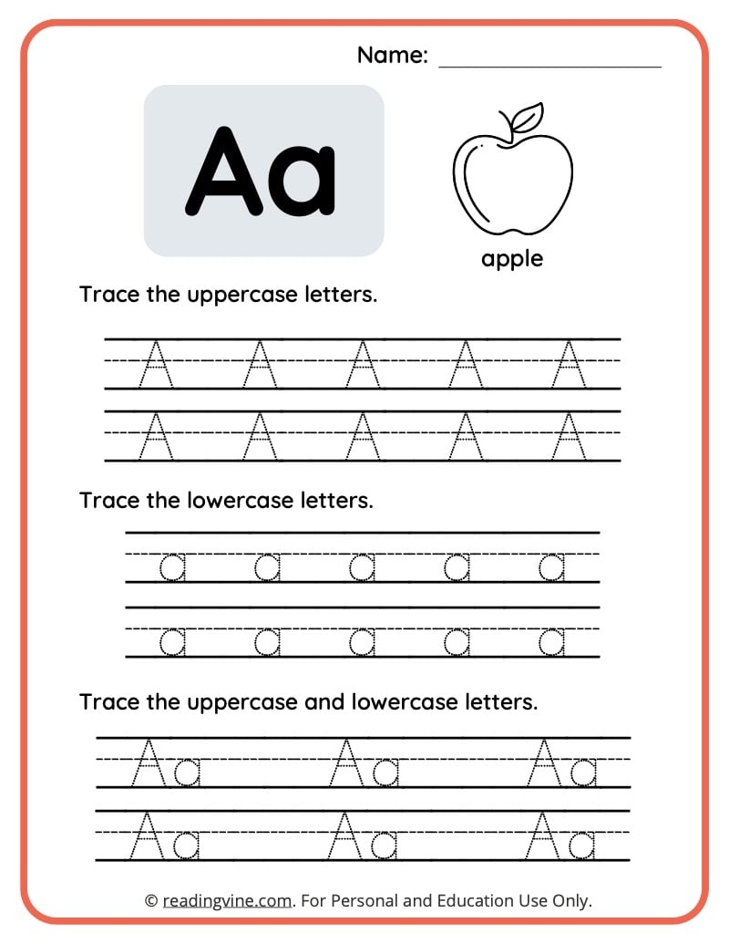 letter a worksheet for preschool