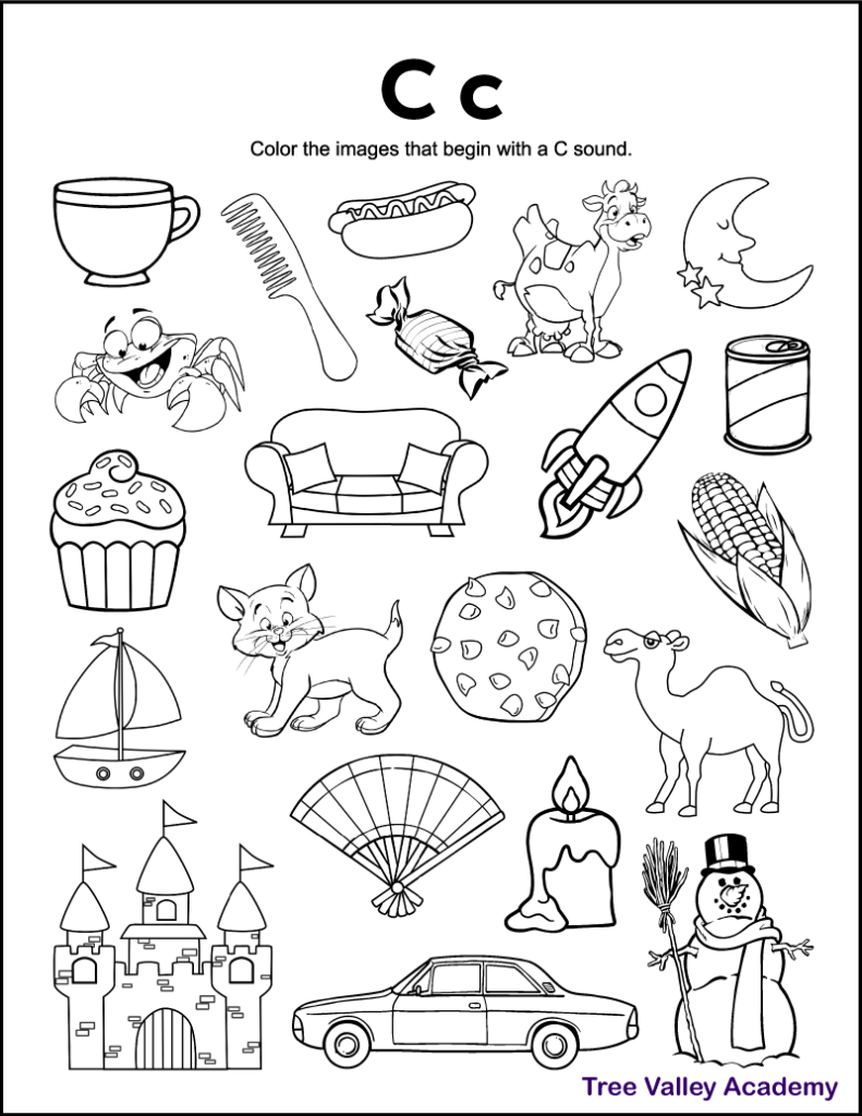 Letter C Sound Worksheets Tree Valley Academy Letter C Sound Worksheets Tree Valley Academy