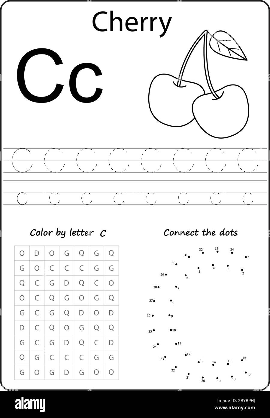 Letter C Worksheet Cut Out Stock Images Pictures Alamy