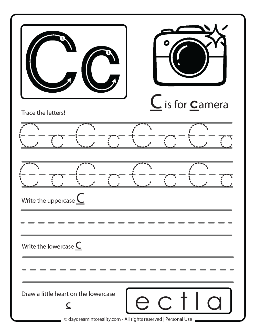 letter c worksheets for preschoolers