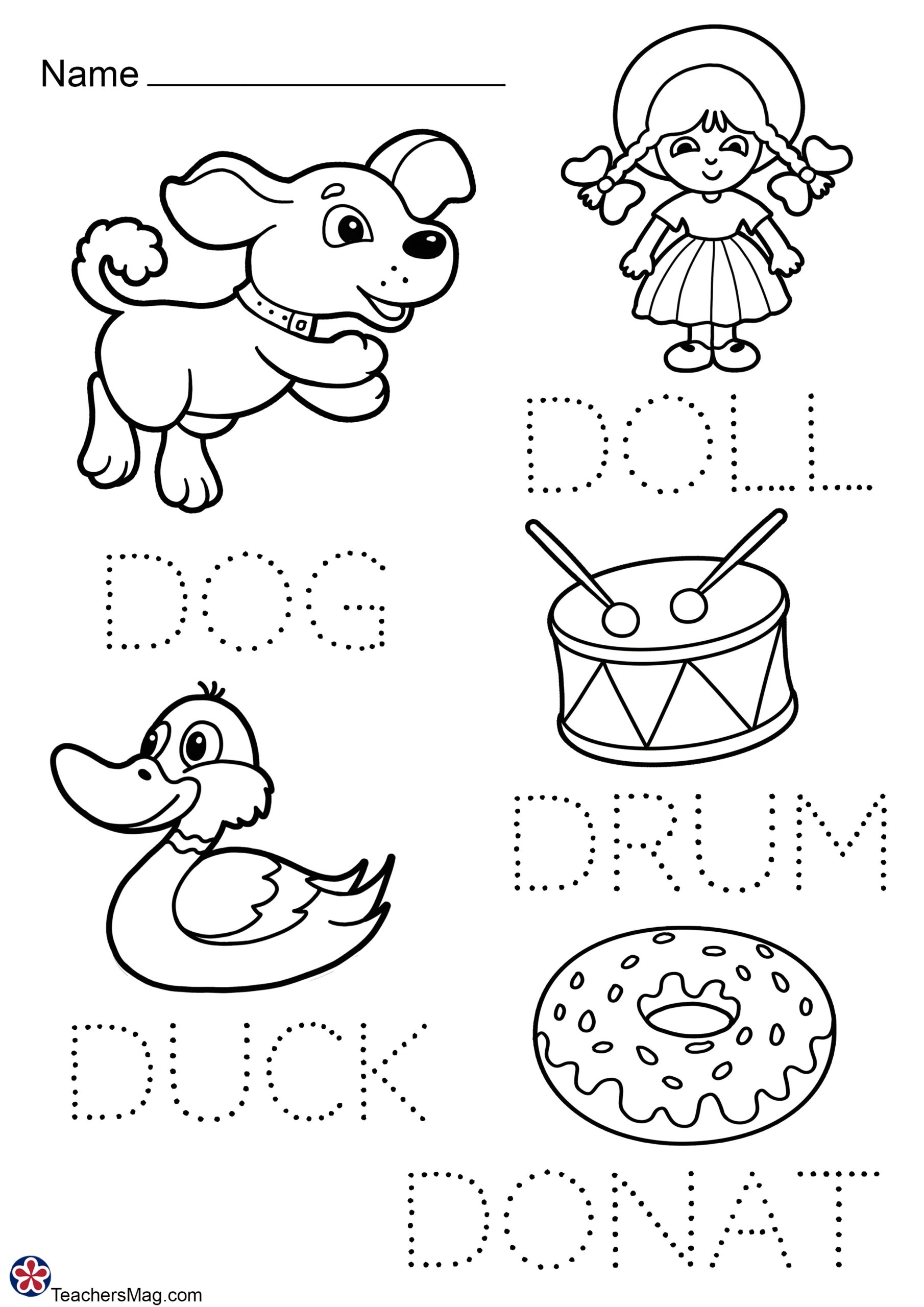 letter d worksheets for kindergarten