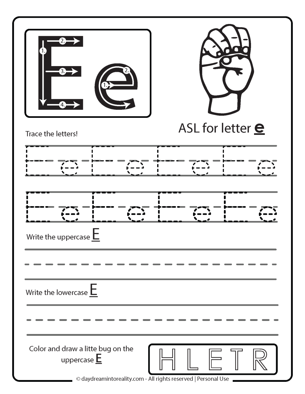 Letter E Worksheets 55 Free PDF Printables Daydream Into Reality