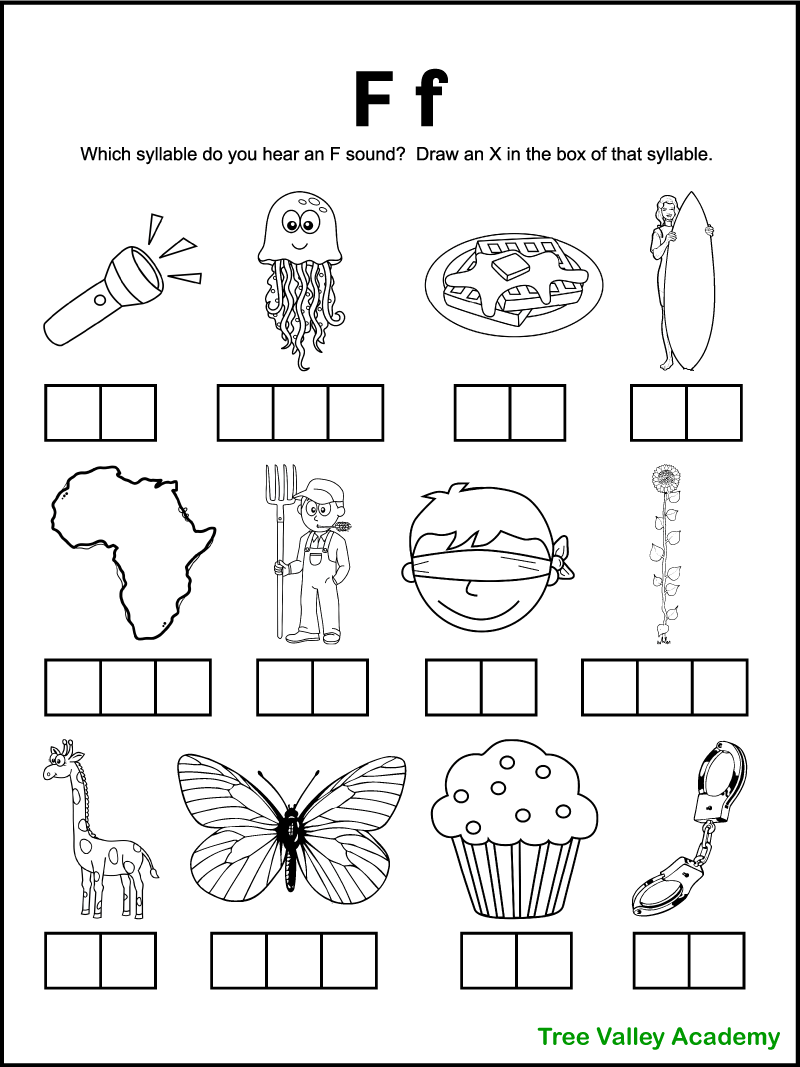 Letter F Sound Worksheets Tree Valley Academy Letter F Sound Worksheets Tree Valley Academy