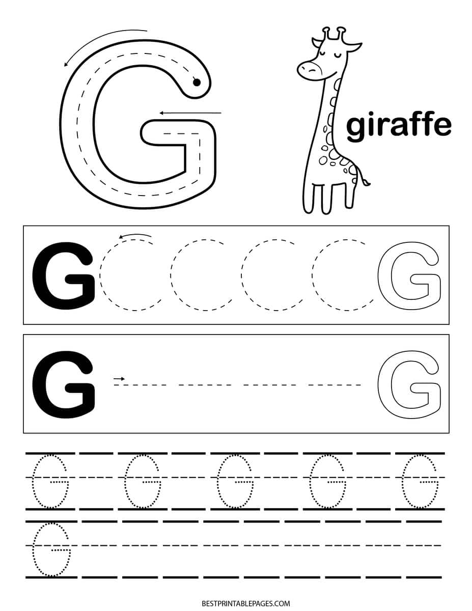 letter g kindergarten worksheets