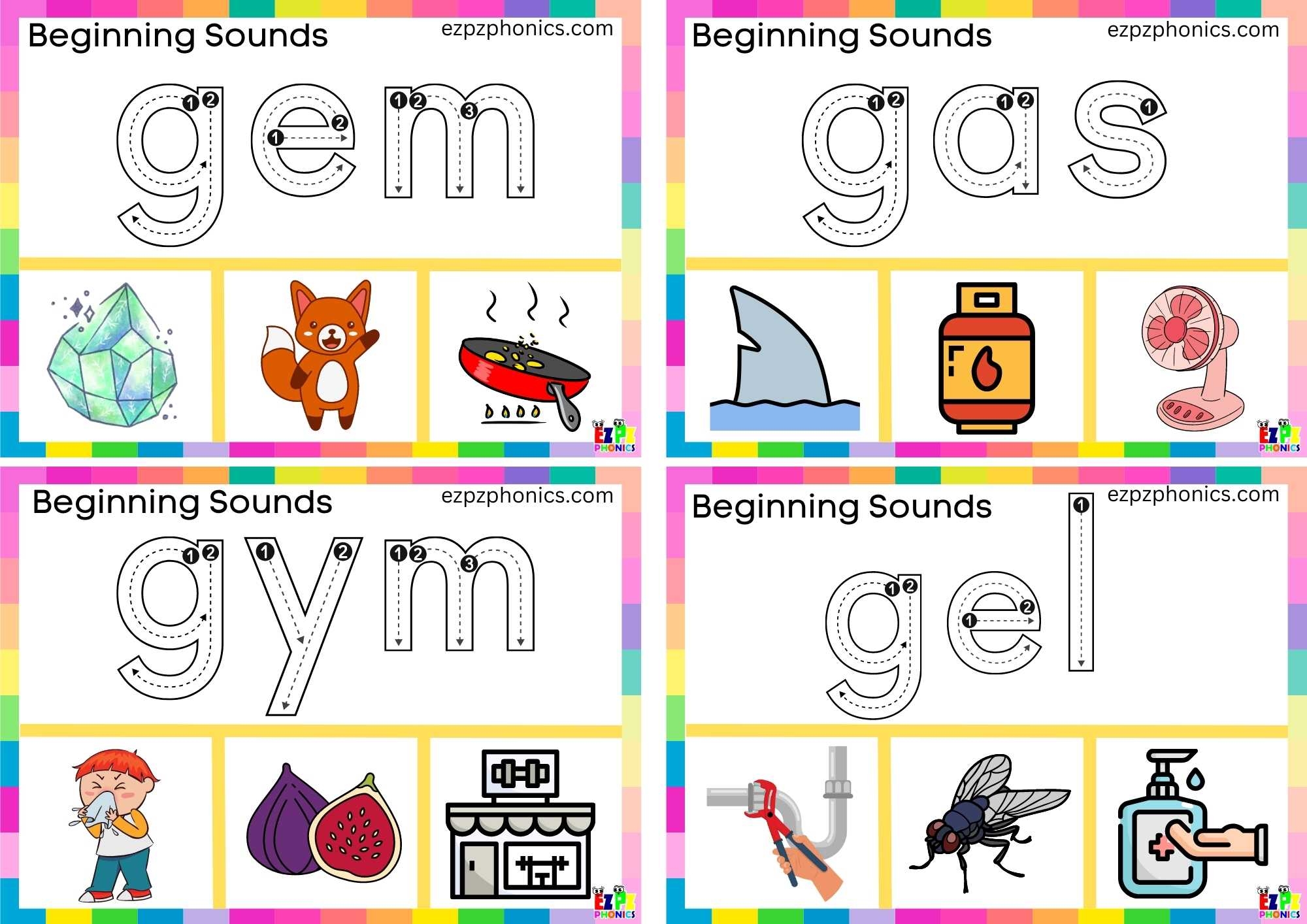 jolly phonics g worksheet