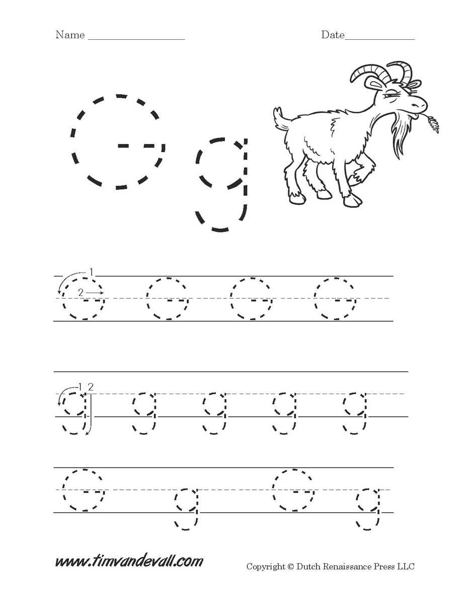 g worksheets preschool