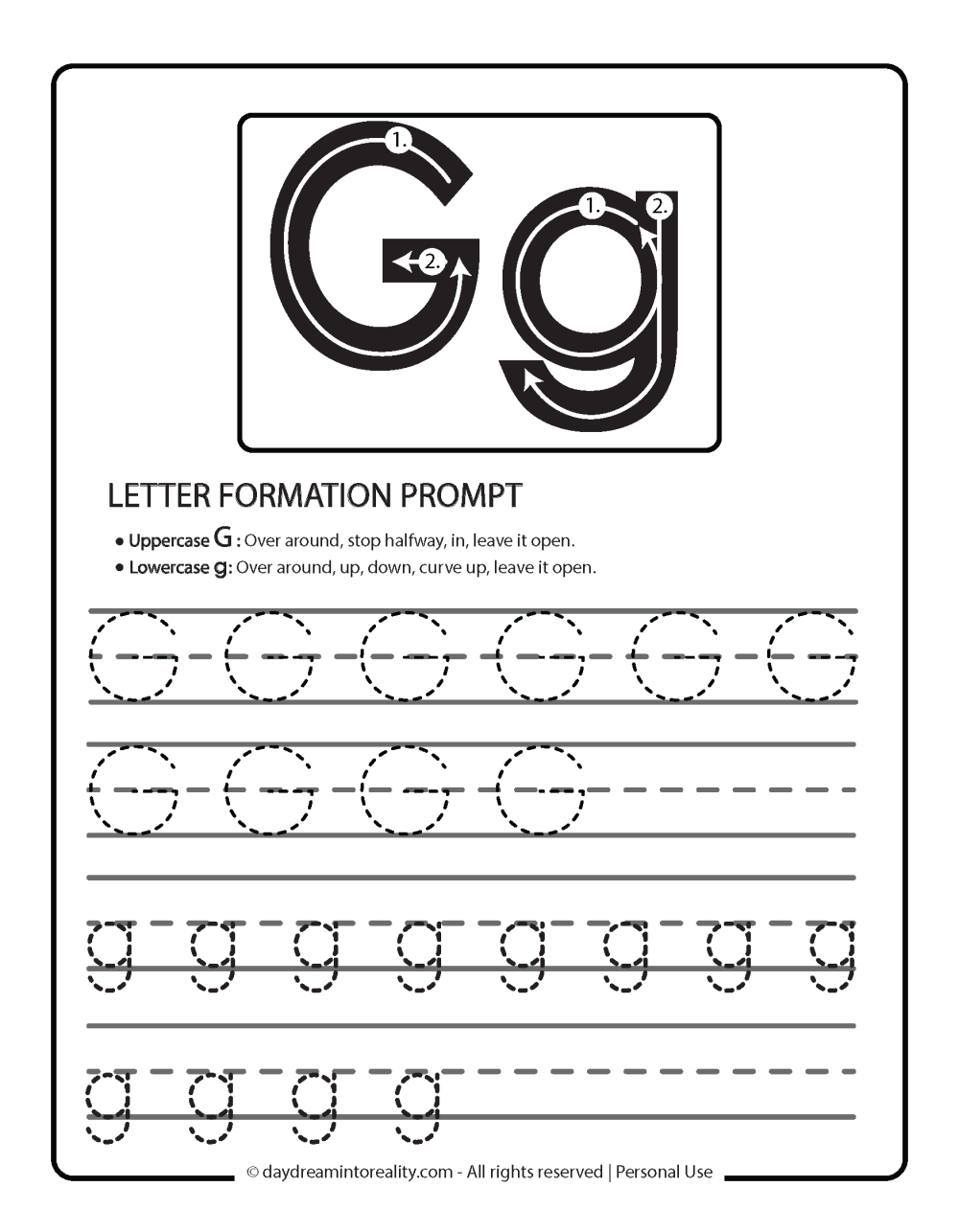 Letter G Worksheets 55 Free PDF Printables Daydream Into Reality