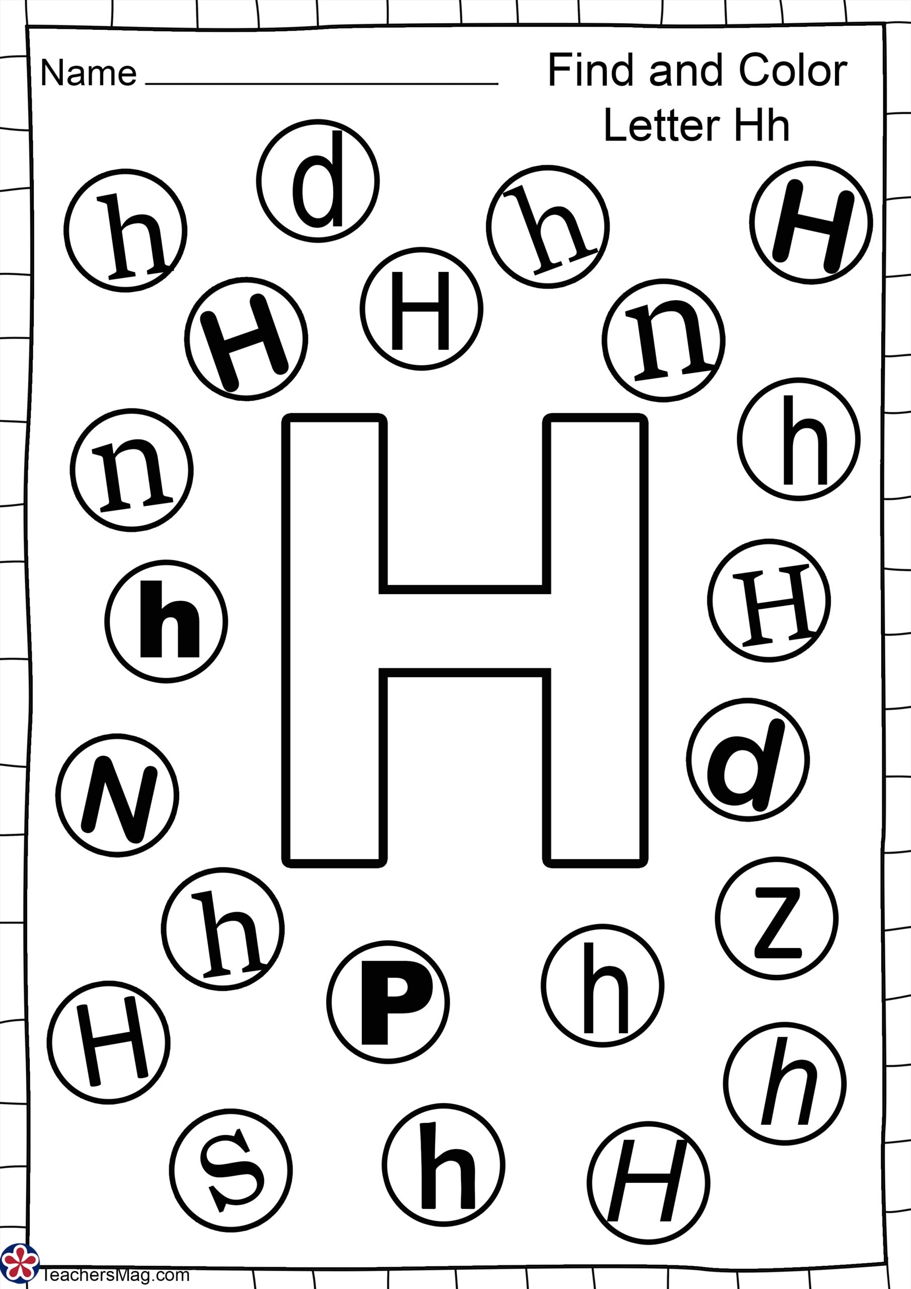 Letter H Free Worksheets TeachersMag