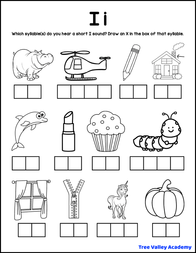 Letter I Sound Worksheets Tree Valley Academy