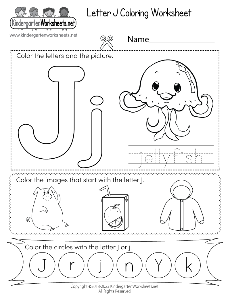 Letter J Coloring Worksheet Free Printable Digital PDF Worksheets Library